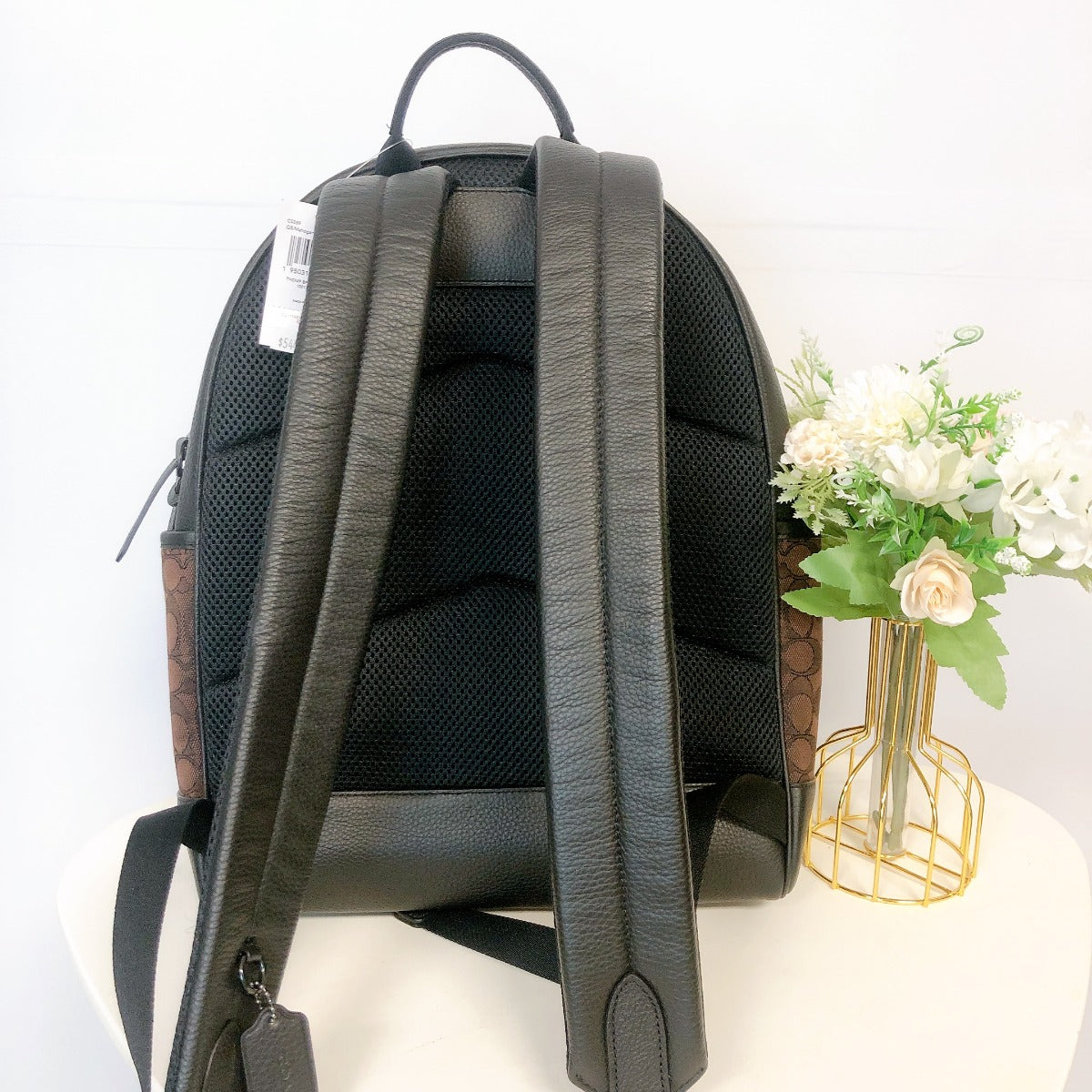 Coach C5389 Thompson Backpack In Signature Jacquard With Varsity Stripe In Mahogany Ginger Multi Coach C5389 Thompson Backpack In Signature Jacquard With Varsity Stripe In Mahogany Ginger Multi